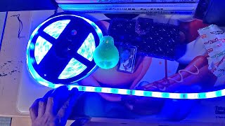 【家庭用LEDテープ】AMTF LEDテープライト 5M RGB SMD5050 高輝度 間接照明 正面発光 切断可能 防水 18キーリモコン操作開封\u0026LEDを光らせてみた！！実況＃4041