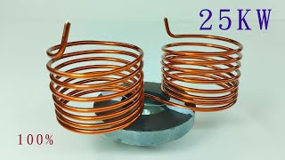 I Turn Coper wire Into 220volt Free Electricity Generator 25KW Use Big Magnet