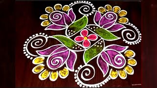 creative and beautiful 5 dots sravanmaasam rangoli#kolam