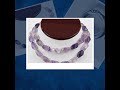 Lavender Fluorite Twist Necklace, Sterling Silver, Glass Spacers, 28