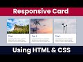 How To Make Cards Responsive In HTML CSS | Card HTML CSS