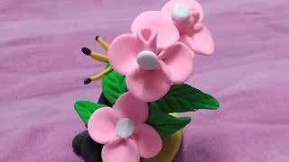 Lipi how to make a flower, dry clay. লিপি কিভাবে ফুলের টব বানালো, ড্রাই ক্লে দিয়ে @Lipiakter-5166