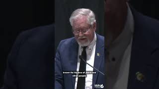 Rep. Skaug reads obituary of late Mayor Rick Hogaboam