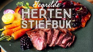 HERTENBIEFSTUK grillen op de Big Green Egg met bieten tarte tatin!