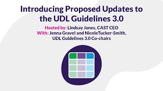 Introducing Proposed Updates to the UDL Guidelines 3.0