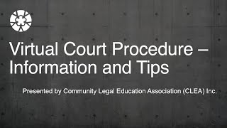 Virtual Court Procedure