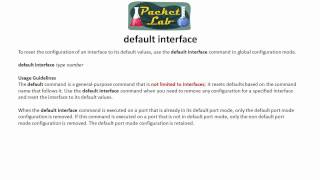 Cool Cisco IOS Commands - default interface - Part 1