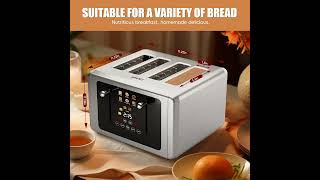 whall 4 Slice Touch Screen Toaster, Stainless Steel Toasters Digital Timer, Dual Control Panel Toast