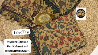 Wa.Me/919502945673 Mysore Tussar PenKalamkari sarees