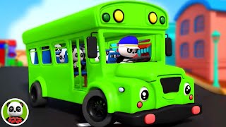 Wheels On The Bus Go Round And Round, Animal Cartoon Video for Kids