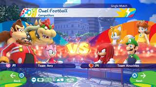 Mario and Sonic at the rio 2016 Olympic Games | Duel  Football | Team Amy vs Team Knuckles #2