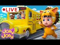 LIVE🔴🚌Wheels on the bus🚌,🍦The Ice Cream Song🍦 + More | Jolly Jolly & Friends - Best Kids Songs!