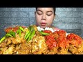 Nasi Plus ayam goreng geprek pake bakwan cabe rawit sambal pedas satu mangkok Mukbang