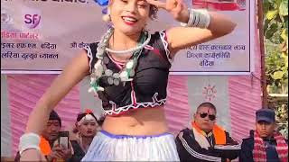 Chasma Lagake Beautiful Lagatho || New Tharu Stage Dane 2025 #tharudance Maghi song