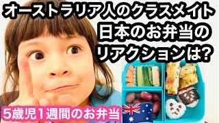 【日本のお弁当の反応】海外在住5歳児小学生の1週間のお弁当|オーストラリア人のクラスメイトは、日本のお弁当にどんなリアクション！？【海外生活】【オーストラリアで日本のお弁当】【オーストラリア移住】