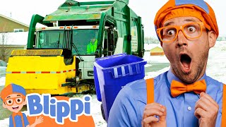 Recycling with BIG GARBAGE TRUCKS and Blippi! | Earth Day | Good Habits |Educational Videos for Kids