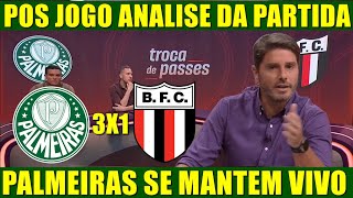 PALMEIRAS 3 X 1 BOTAFOGO SP POS JOGO ANALISE DA PARTIDA PAULISTÃO 2025! ESTEVÃO MARCOU UM GOLAÇO