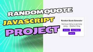 Learn this Javascript Project to Improve - random quote generator