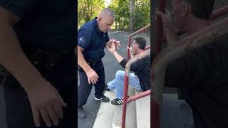Removal from stairs with handcuff explained