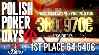 Transmisja na żywo: Final Day Polish Poker Days w Banco Casino – 64 540 € dla nowego mistrza