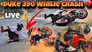 Live Cr@sh Duke 390 || 💔Whilie Gone Wrong  ❌ #ktm #duke390 #crash