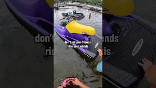 Riding my friends jetski #sendit #fullsend #2stroke #jetski #jetskiing #yamaha #pov #shorts #jetskis