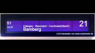 Bahnsteigansage für die S1 nach Bamberg