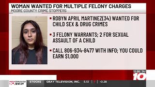 Officials: Woman wanted in Moore County for child sex crimes, drug charges