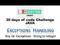Day 16: Exceptions - String to Integer,30 days of code Challenge (Hackerrank) in JAVA