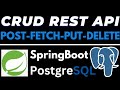CRUD operations in PostgreSQL using Spring Boot tutorial - POST UPDATE FETCH DELETE | REST API