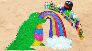 Experiment : How to make Rainbow Dinosaur from Orbeez & Big Coca Cola vs Mentos in Underground