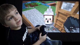PLAYING MINECRAFT ON OUR WALL!