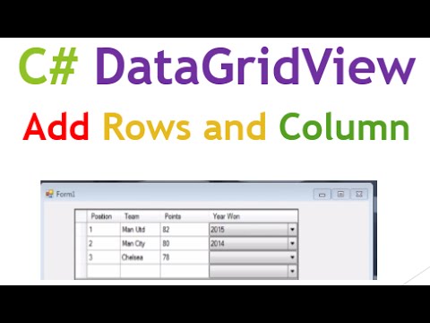 C# DataGridView Add Columns,Rows Dynamically - YouTube