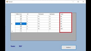 VB.net: How to sum only checked rows in datagridview from sql server database
