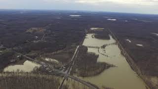 Drone Footage of Flooding  in Winslow, Indiana  2-27-18 Patoka River Level:   26.12 feet