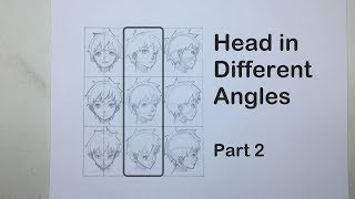 How to Draw Anime: Head in Different Angles Part 2 (Center Column) [Slow Narrated]