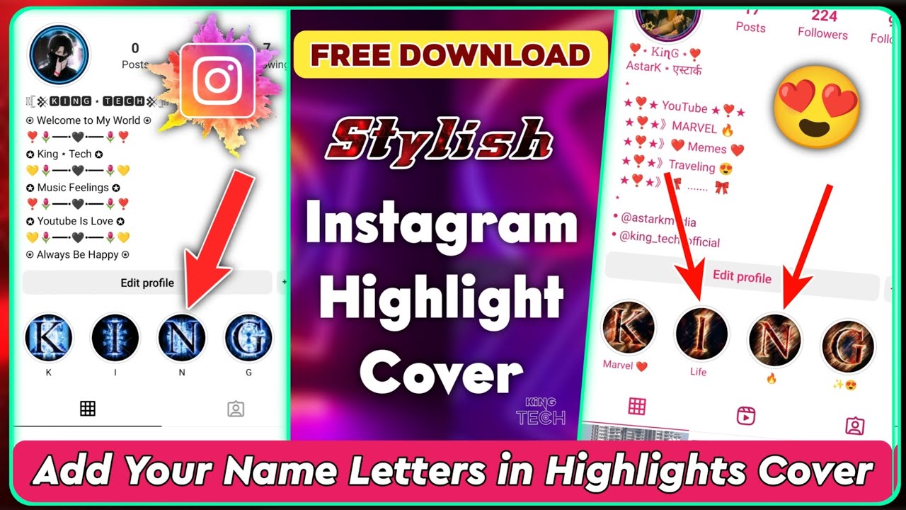 Stylish Letters For Instagram Highlights Cover 🔥 | King TECH - YouTube