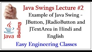 Example of Java Swing - JButton, JRadioButton and JTextArea in Hindi and English