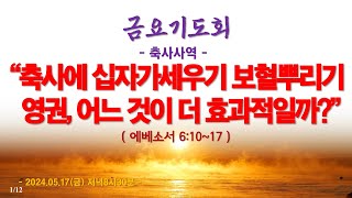 온라인 금요기도회(2024.5.17/금) 축사에 십자가세우기 보혈뿌리기 영권, 어느 것이 더 효과적일까?(에베소서 6:10~17)_동탄명성교회 정보배목사