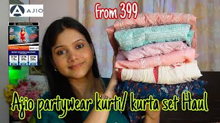 💕Ajio partywear kurti/ kurta set Haul from 399💕 Avaasa kurti Haul💕Ajio big bold sale Haul💕ajio Haul💕