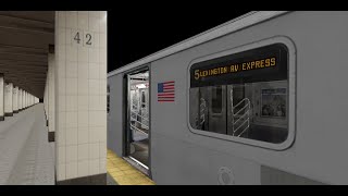 OpenBVE: Bronx Bound R142 5 Train with Updated Side LEDs Arriving \u0026 Departing Brooklyn Bridge