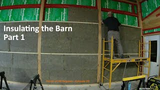 Insulating the Barn with Rockwool