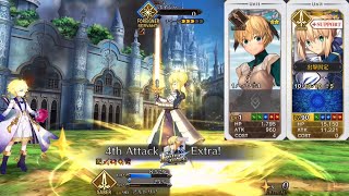 【FGO】Holy Grail Front II ~My Super Camelot~ Final Day Clear ft Lv1 Gareth + Altria Saber Support