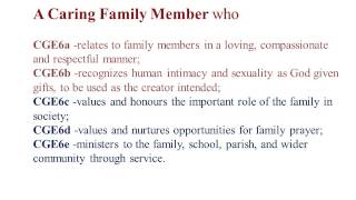 Catholic Graduate Expectations: Caring Family Member