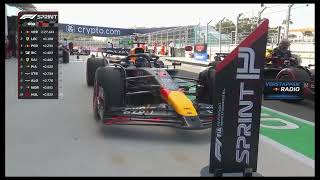 Verstappen saying LOL after getting sprint pole in miami