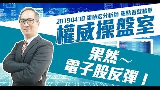 胡楨宏 權威操盤室【果然～電子股反彈！】影音分析:2019/04/30