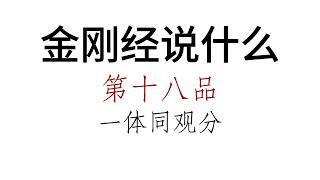 18 第十八品 一体同观分 南怀瑾《金刚经说什么》