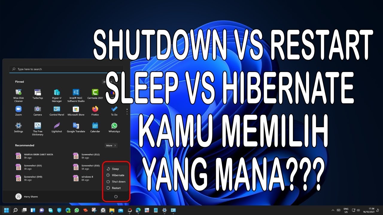 Shutdown VS Restart Dan Sleep VS Hibernate Kamu Pilih Mana??? - YouTube