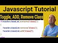 JavaScript for Beginners | Add Remove and Toggle CSS Classes