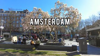 🇳🇱 Amsterdam, Netherlands 2023 - Spring Walking Tour, Sunny Street Walk 4K